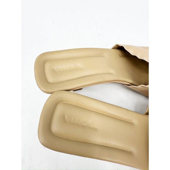 Vince Ceil Mafalda Blonde Nude Leather Marbled Heel Mules Size 10 - Picture 3 of 5
